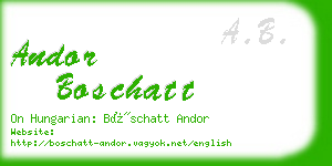 andor boschatt business card